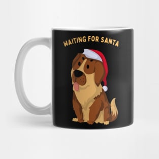 Waiting For Santa Cute Brown Dog Mug